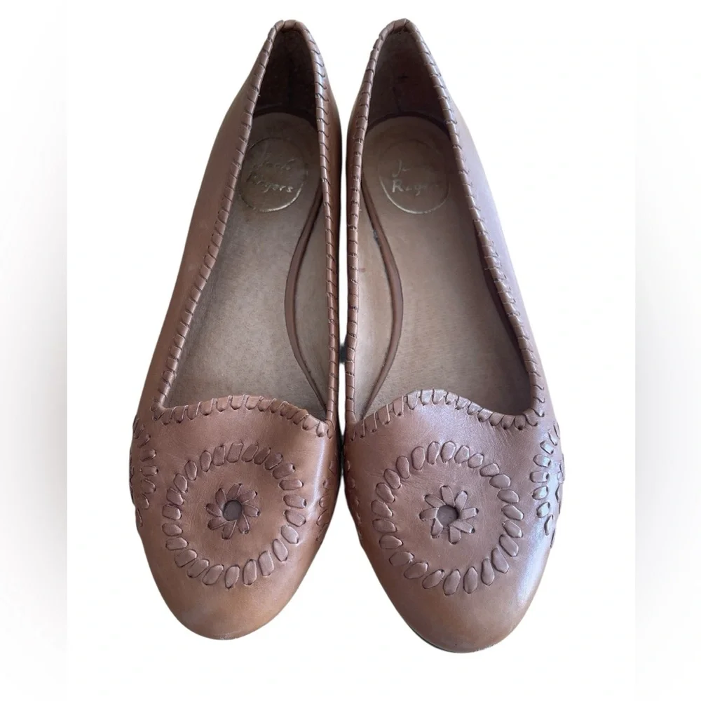 Jack Rogers Navajo Brown Round Toe Flats